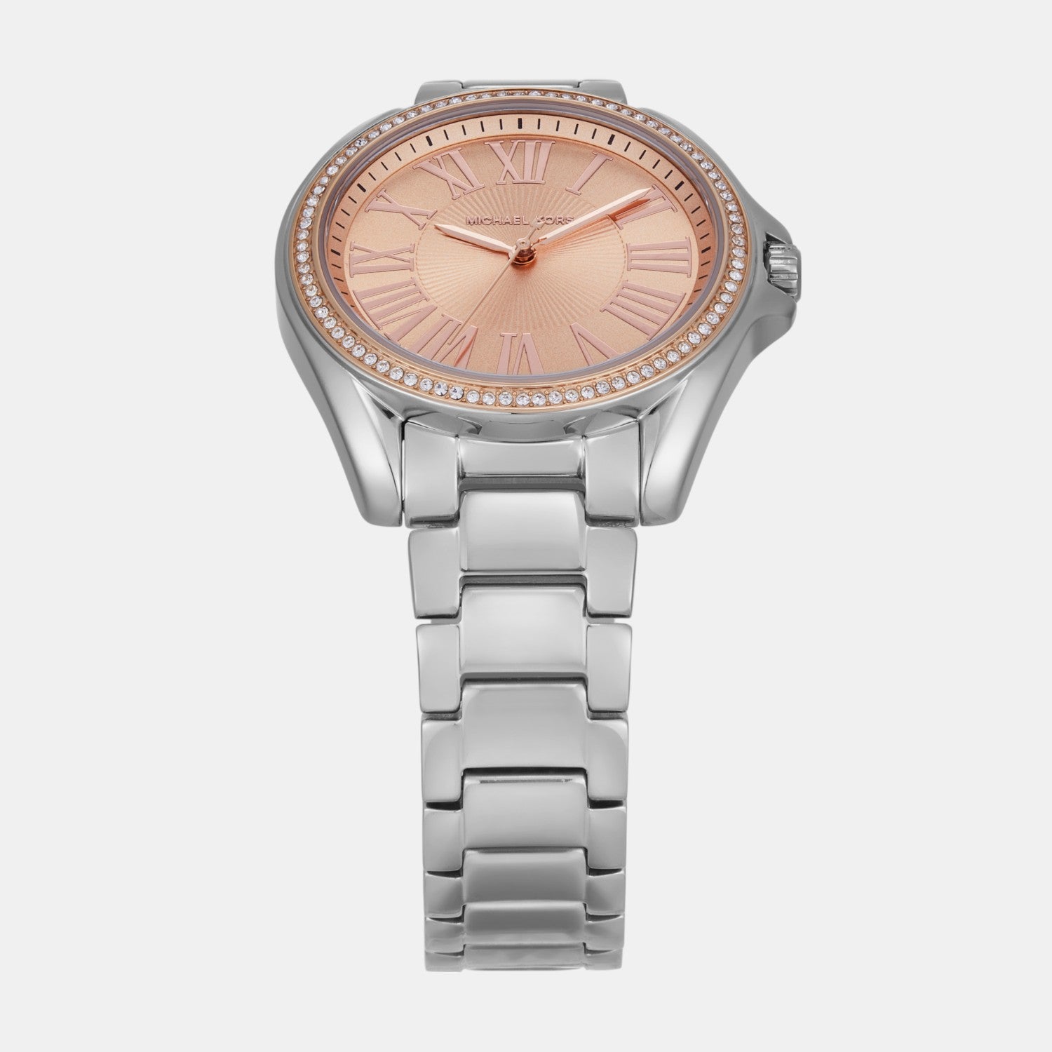 Kacie Women Quartz Rose Gold Dial Analog Stainless Steel Watch MK4854