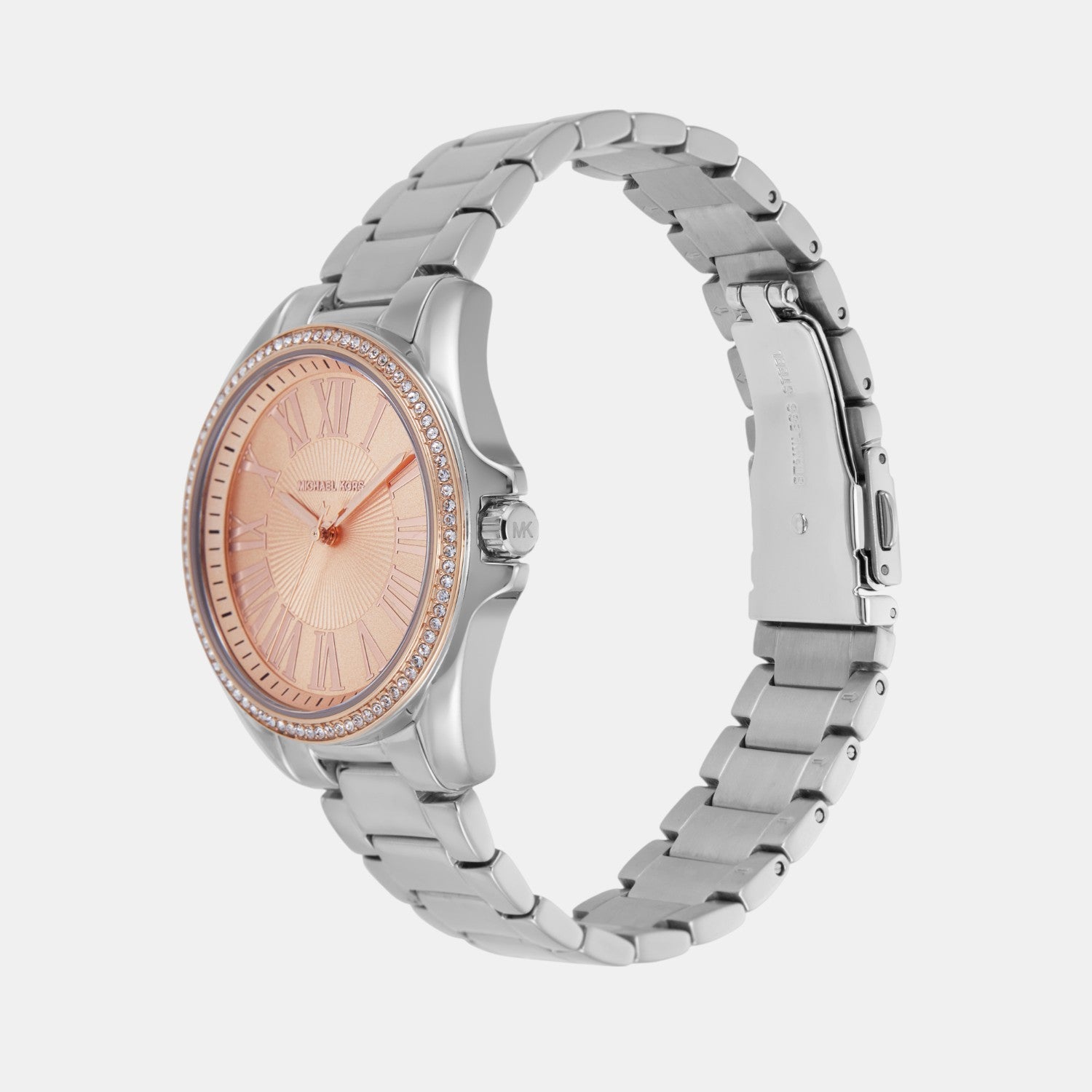 Kacie Women Quartz Rose Gold Dial Analog Stainless Steel Watch MK4854