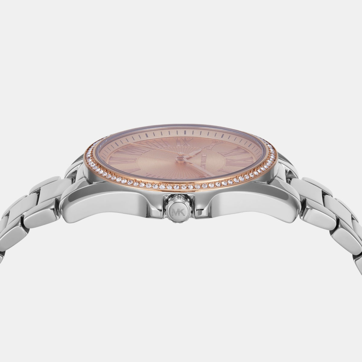 Kacie Women Quartz Rose Gold Dial Analog Stainless Steel Watch MK4854
