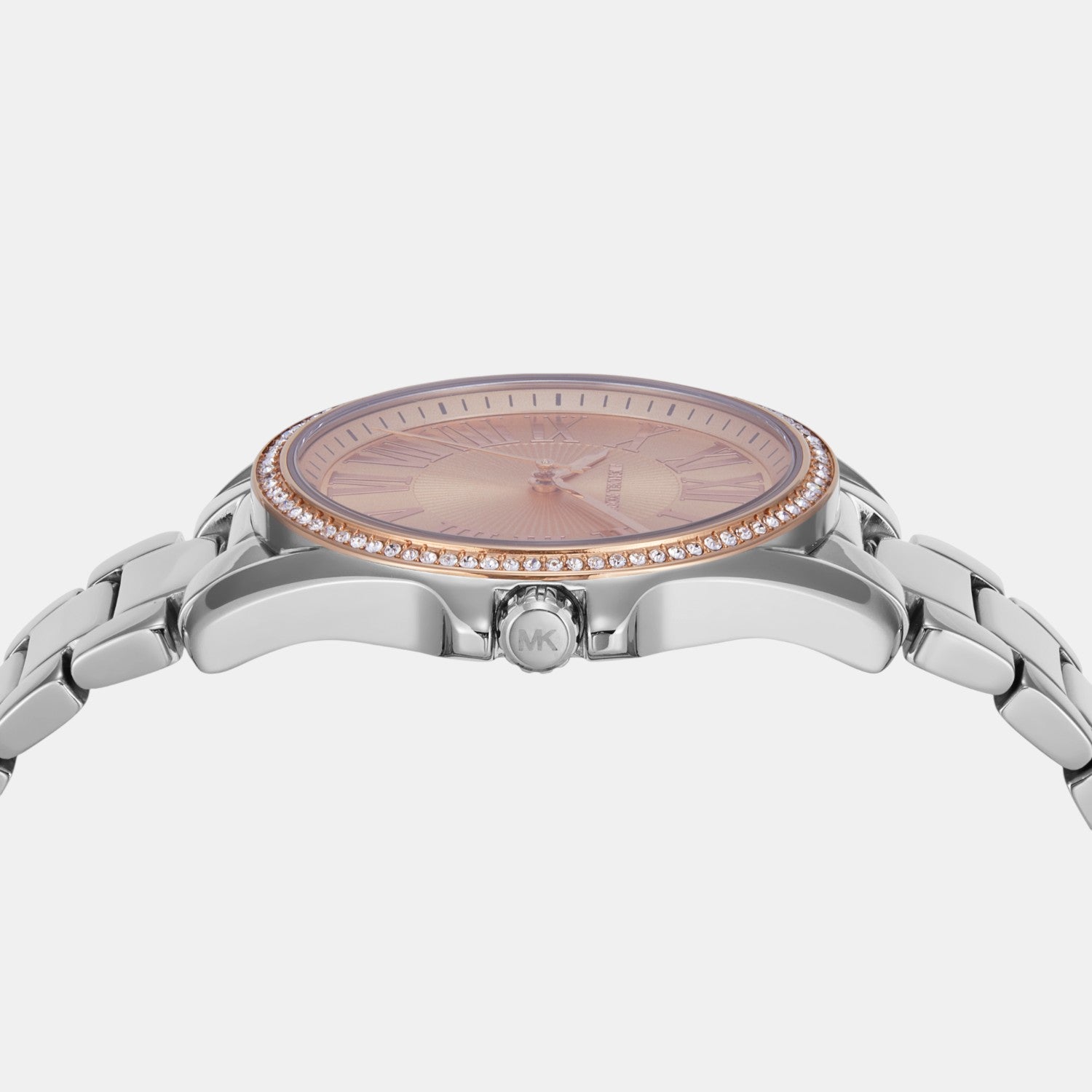 Kacie Women Quartz Rose Gold Dial Analog Stainless Steel Watch MK4854