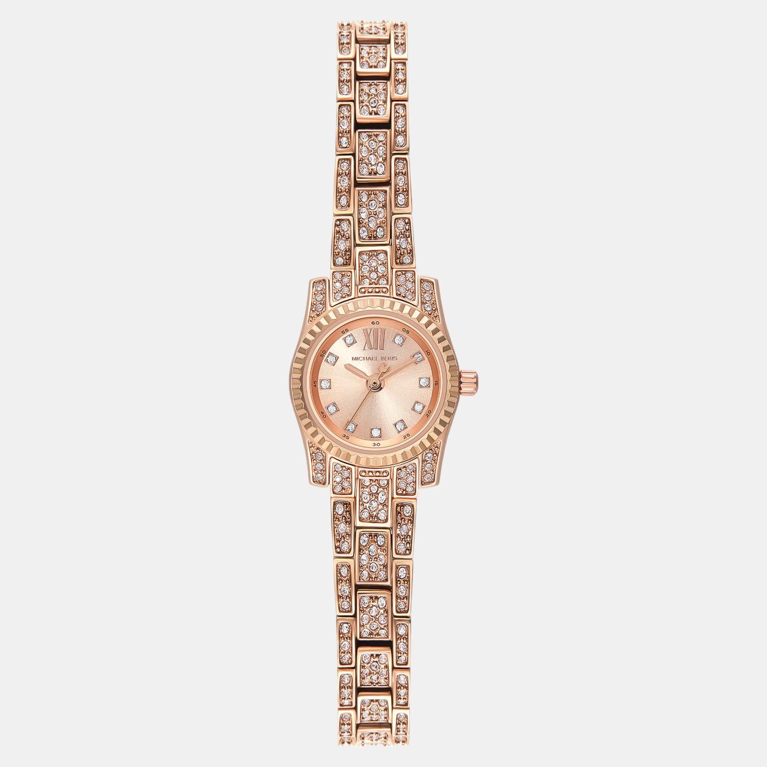 Lexington Women Quartz Rose Gold Dial Analog Stainless Steel Watch MK4863