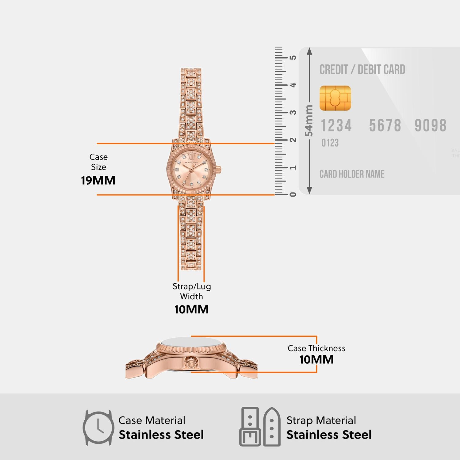 Lexington Women Quartz Rose Gold Dial Analog Stainless Steel Watch MK4863