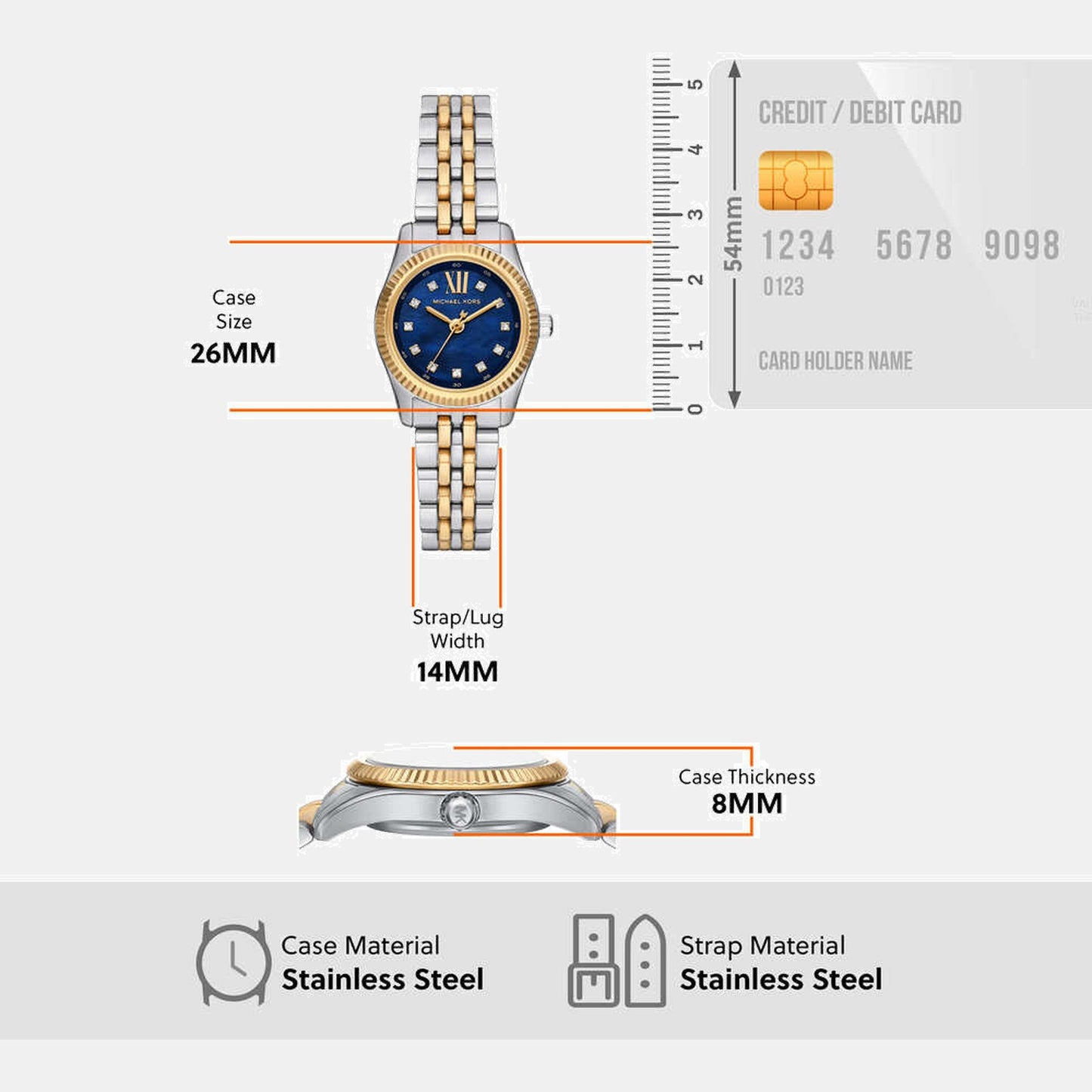 Lexington Women Quartz Mother Of Pearl Dial Analog Stainless Steel Watch MK4865