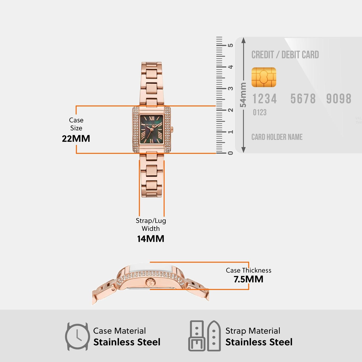 Emery Women Quartz Multi-Colour Dial Analog Stainless Steel Watch MK4868