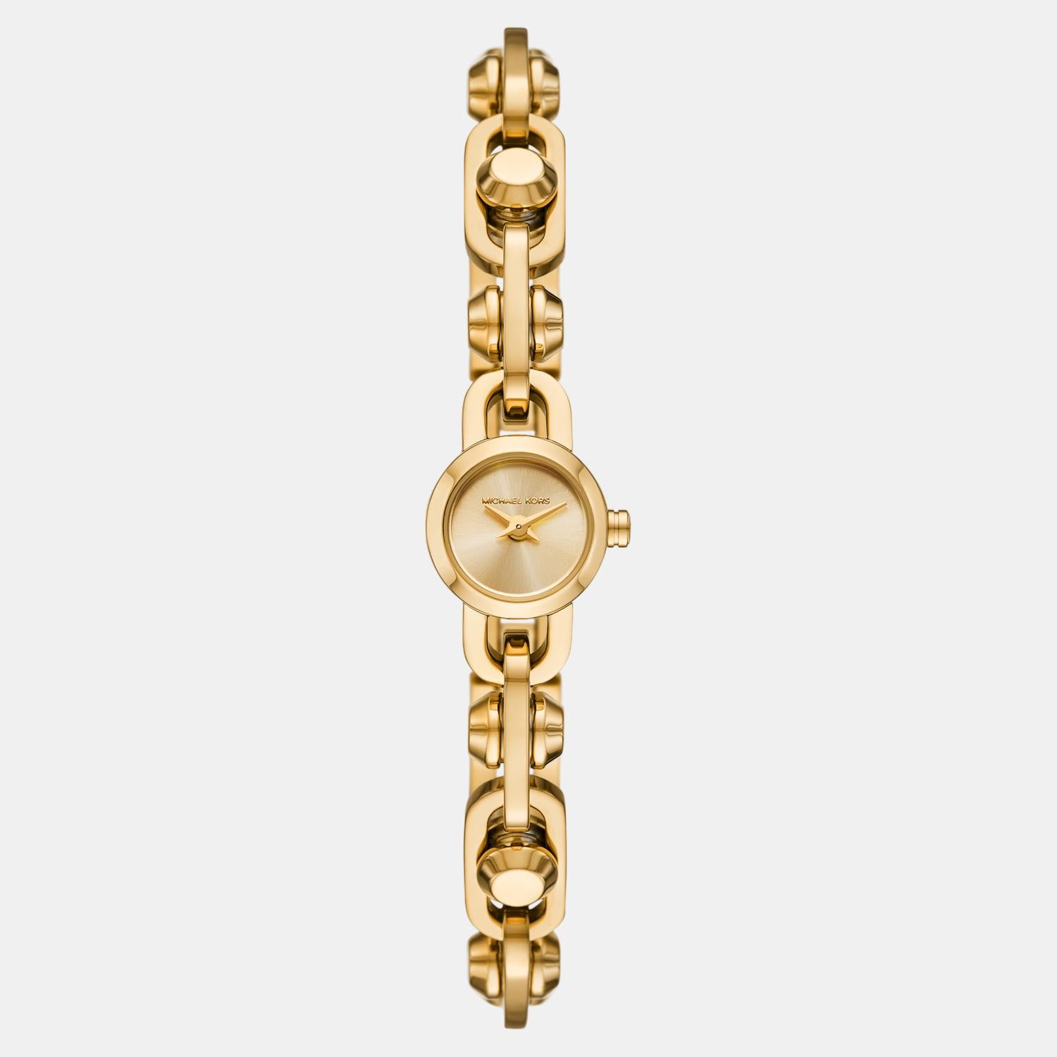 Astor Women Quartz Gold Dial Analog Stainless Steel Watch MK4871
