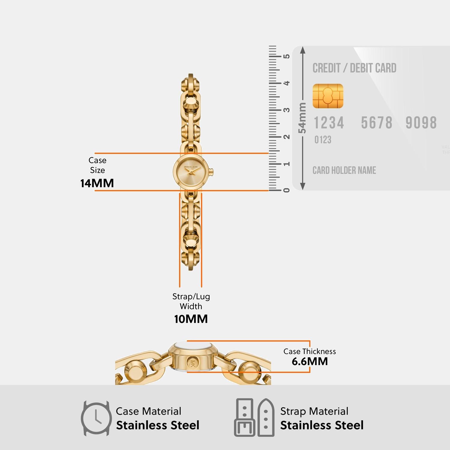 Astor Women Quartz Gold Dial Analog Stainless Steel Watch MK4871