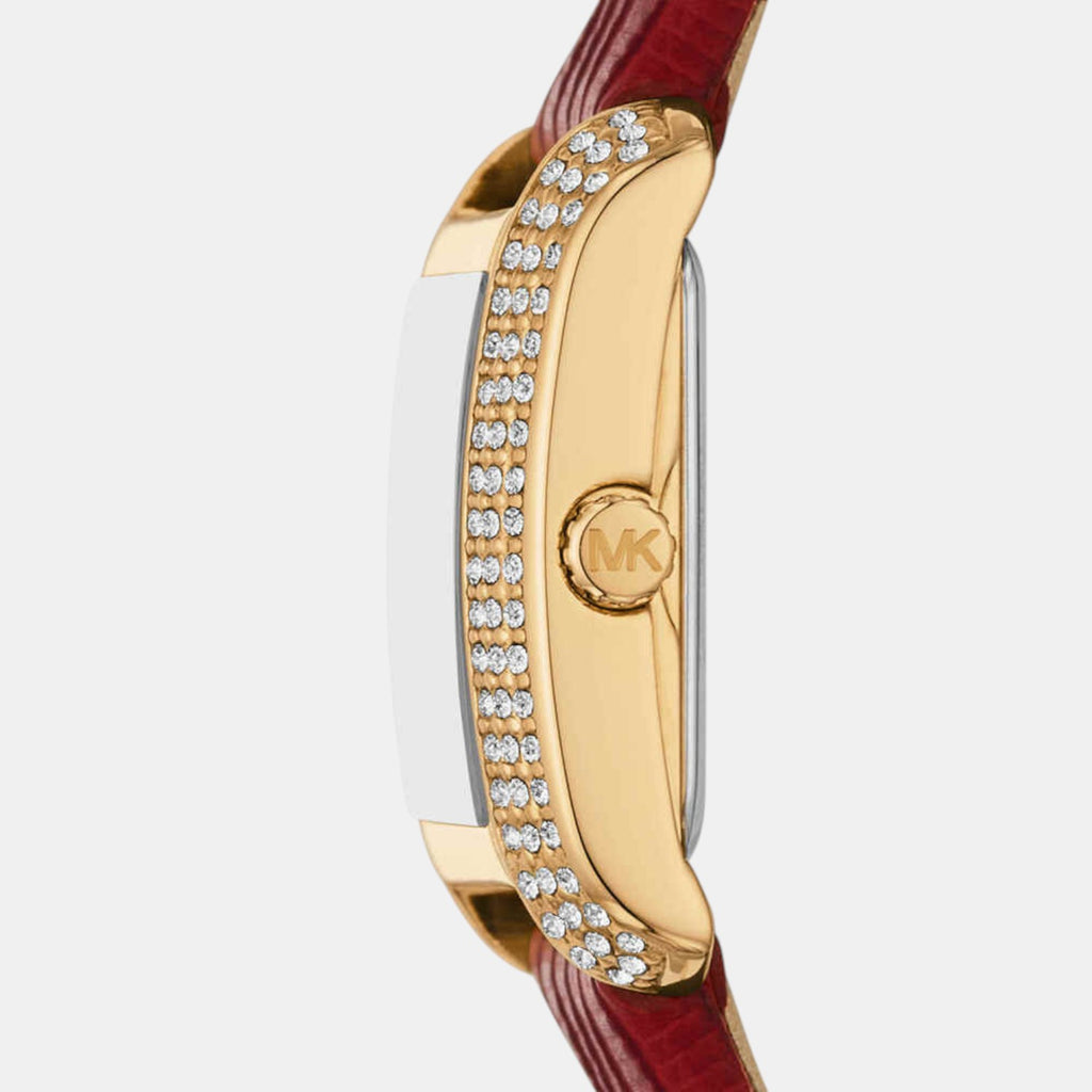 Emery Women Quartz White Dial Analog Leather Watch MK4874SET