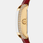 Emery Women Quartz White Dial Analog Leather Watch MK4874SET