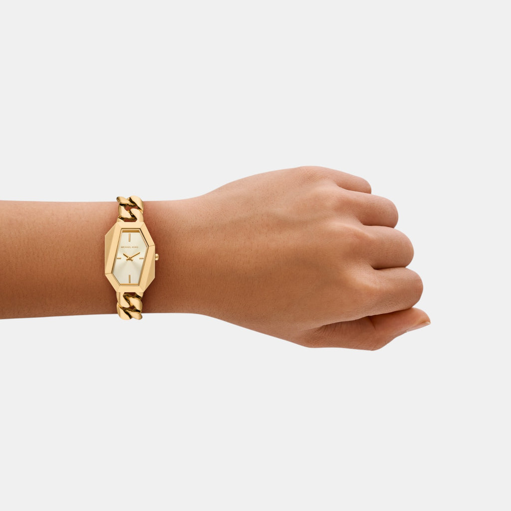 Suri Women Quartz Gold Dial Analog Stainless Steel Watch MK4878