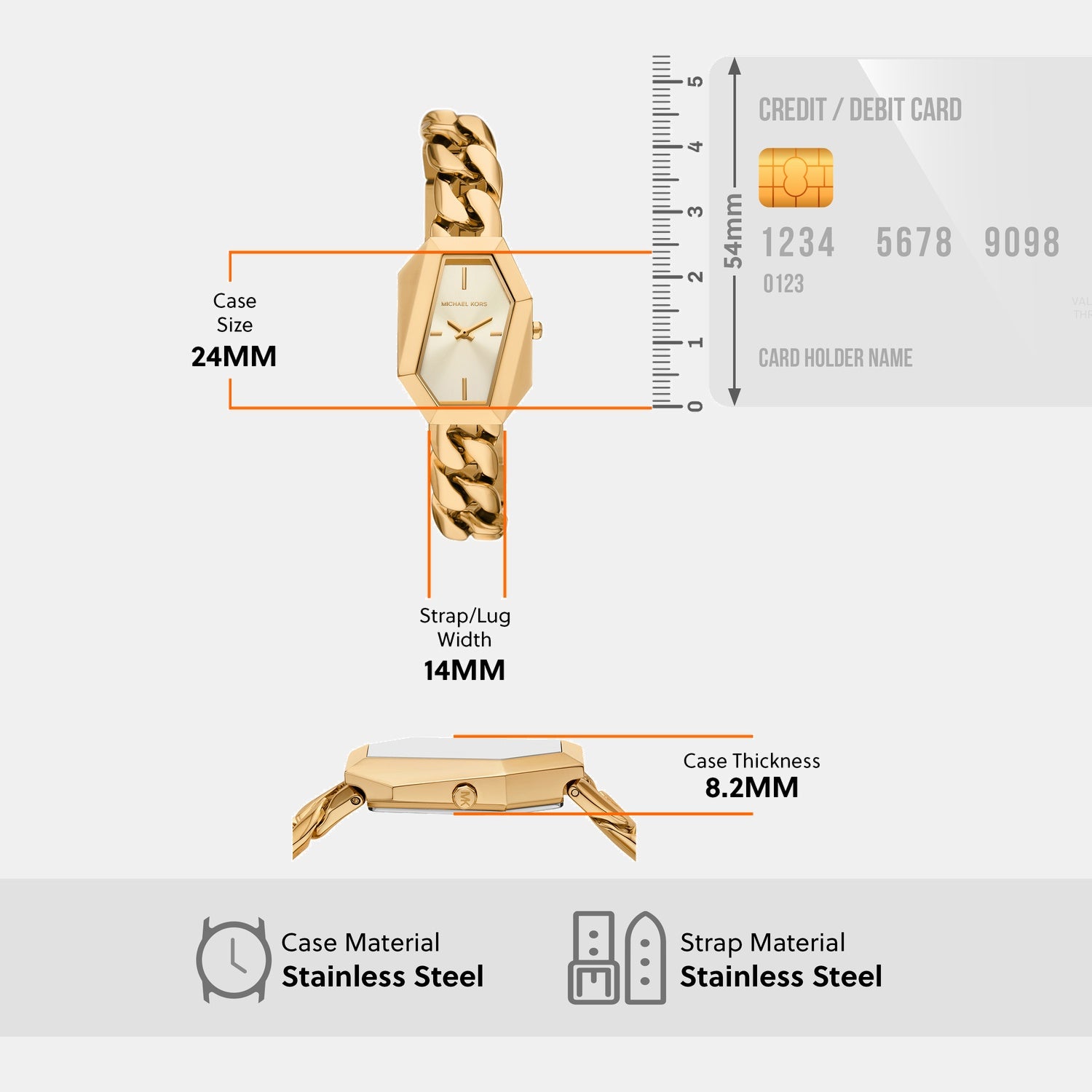 Suri Women Quartz Gold Dial Analog Stainless Steel Watch MK4878