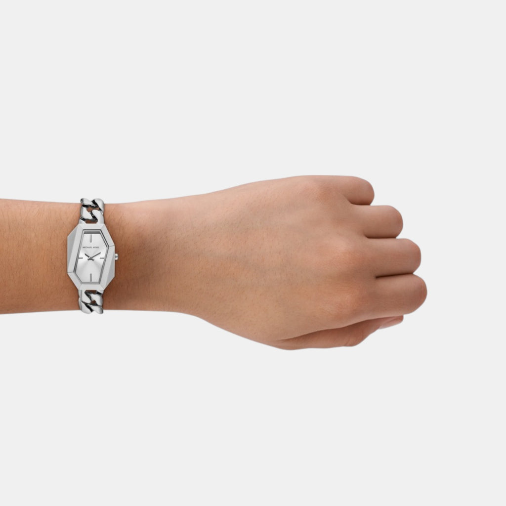 Suri Women Quartz Silver Dial Analog Stainless Steel Watch MK4879