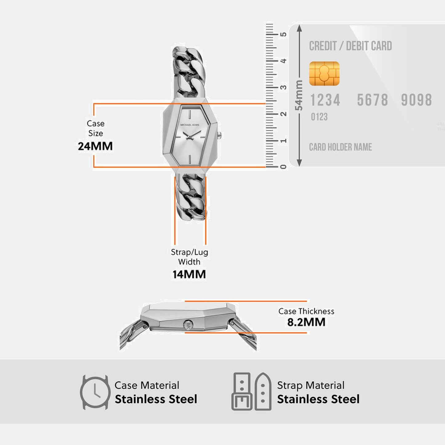 Suri Women Quartz Silver Dial Analog Stainless Steel Watch MK4879