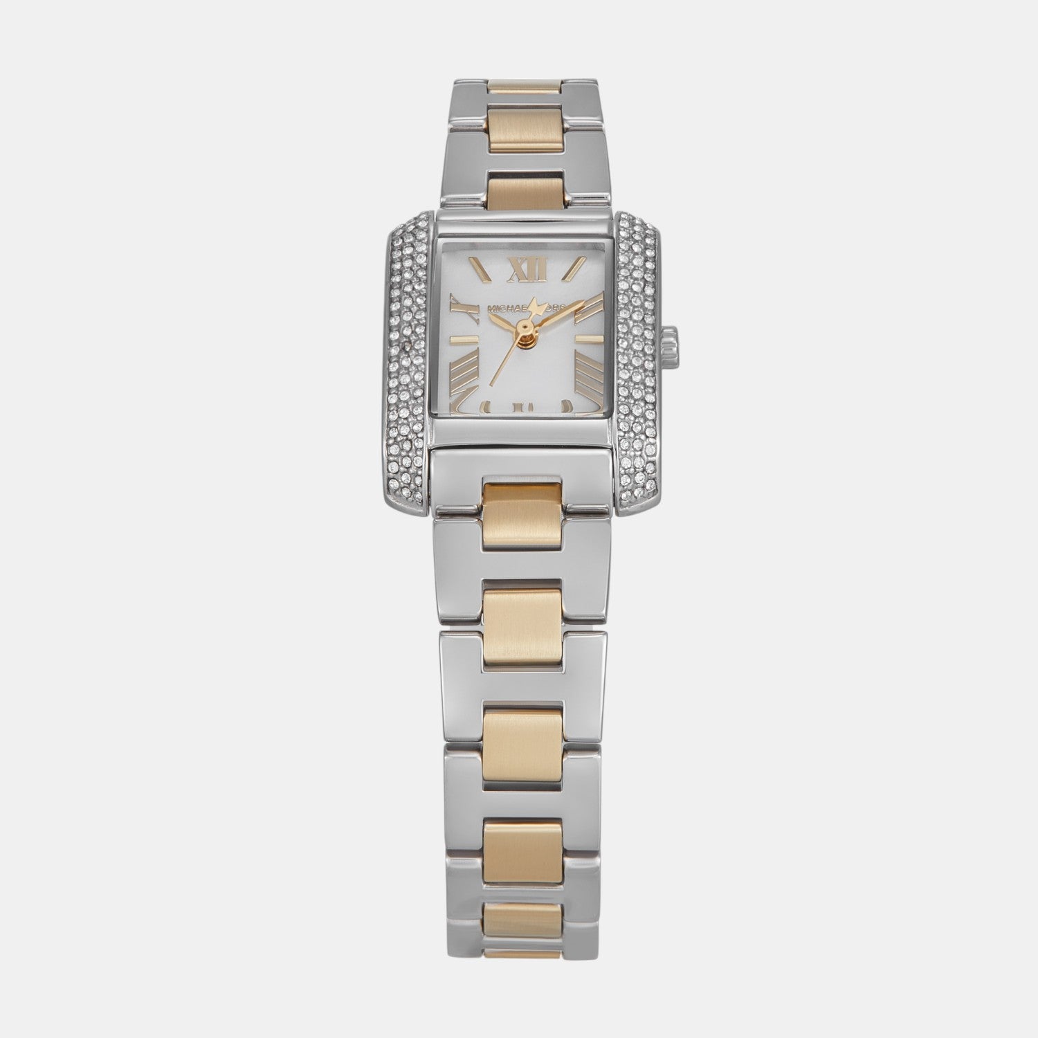 Emery Women Quartz White Mother Of Pearl Dial Analog Stainless Steel Watch MK4882