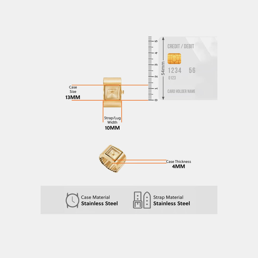 Darrington Women Quartz Gold Dial Analog Stainless Steel Watch MK4883