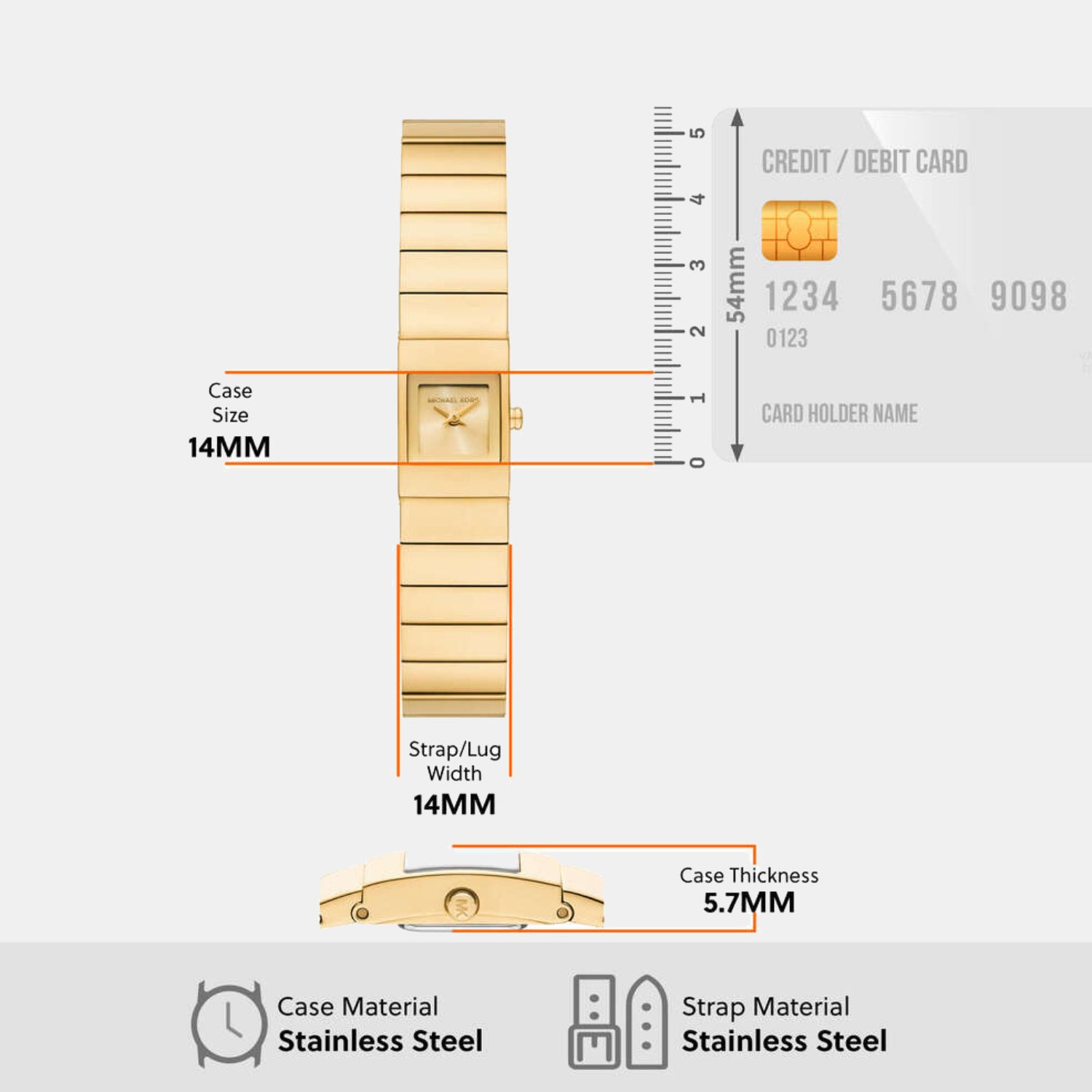 Darrington Women Quartz Gold Dial Analog Stainless Steel Watch MK4885