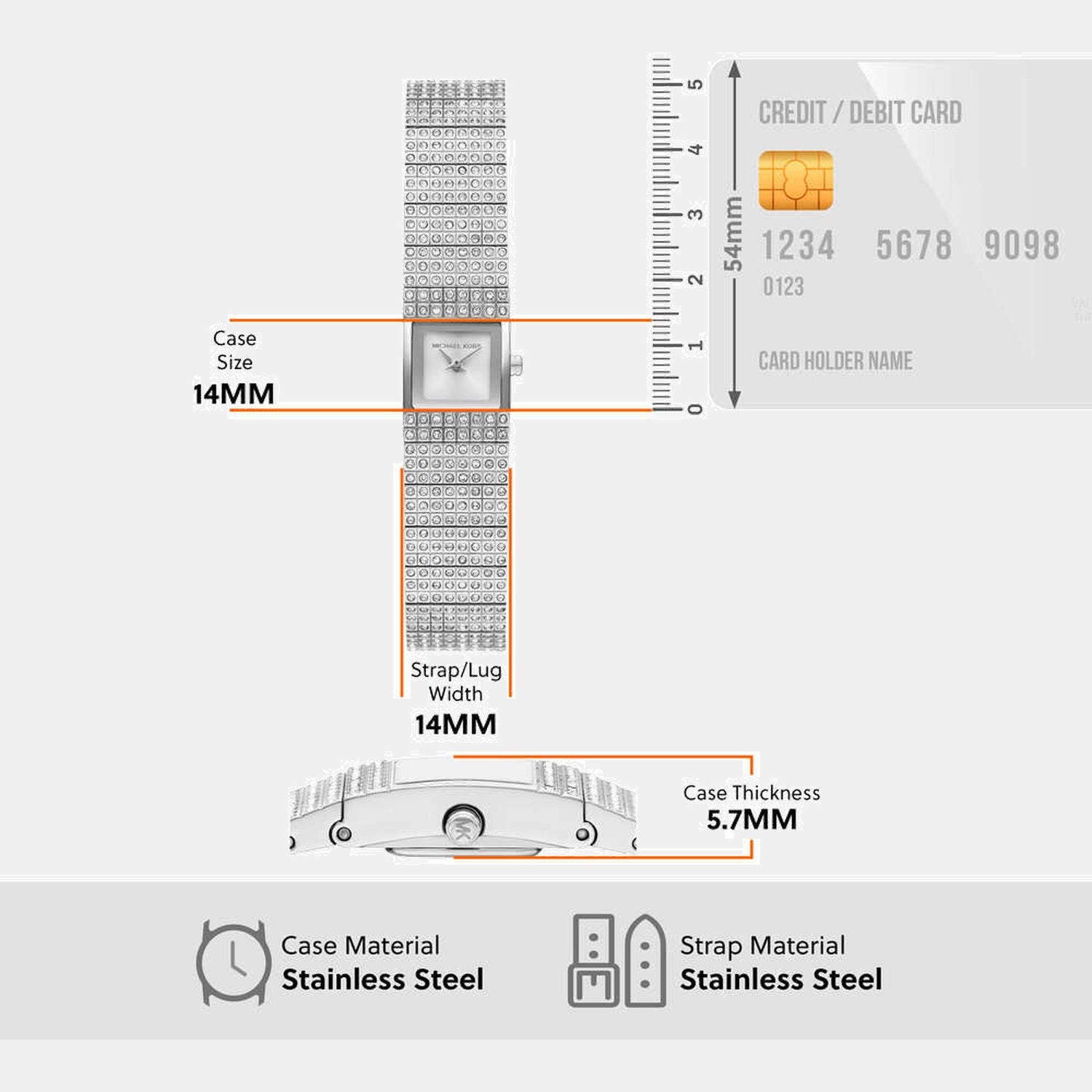 Darrington Women Quartz White Dial Analog Stainless Steel Watch MK4886