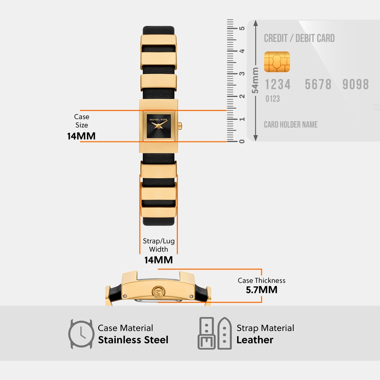 Darrington Women Quartz Black Dial Analog Leather Watch MK4887