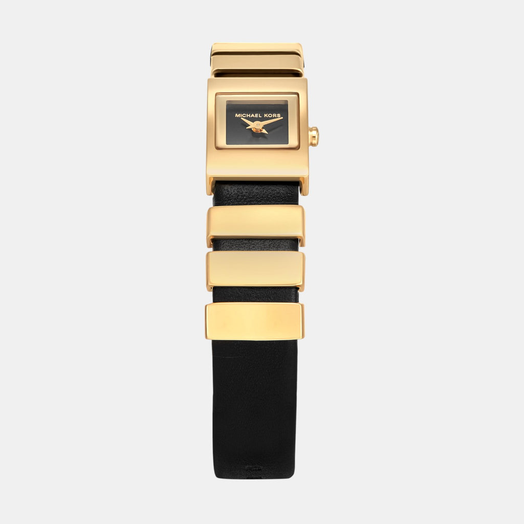 Darrington Women Quartz Black Dial Analog Leather Watch MK4887