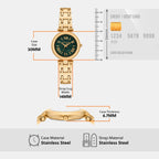Women Quartz Green Dial Analog Stainless Steel Watch MK4892