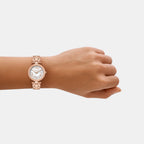 Women Quartz White Dial Analog Stainless Steel Watch MK4893