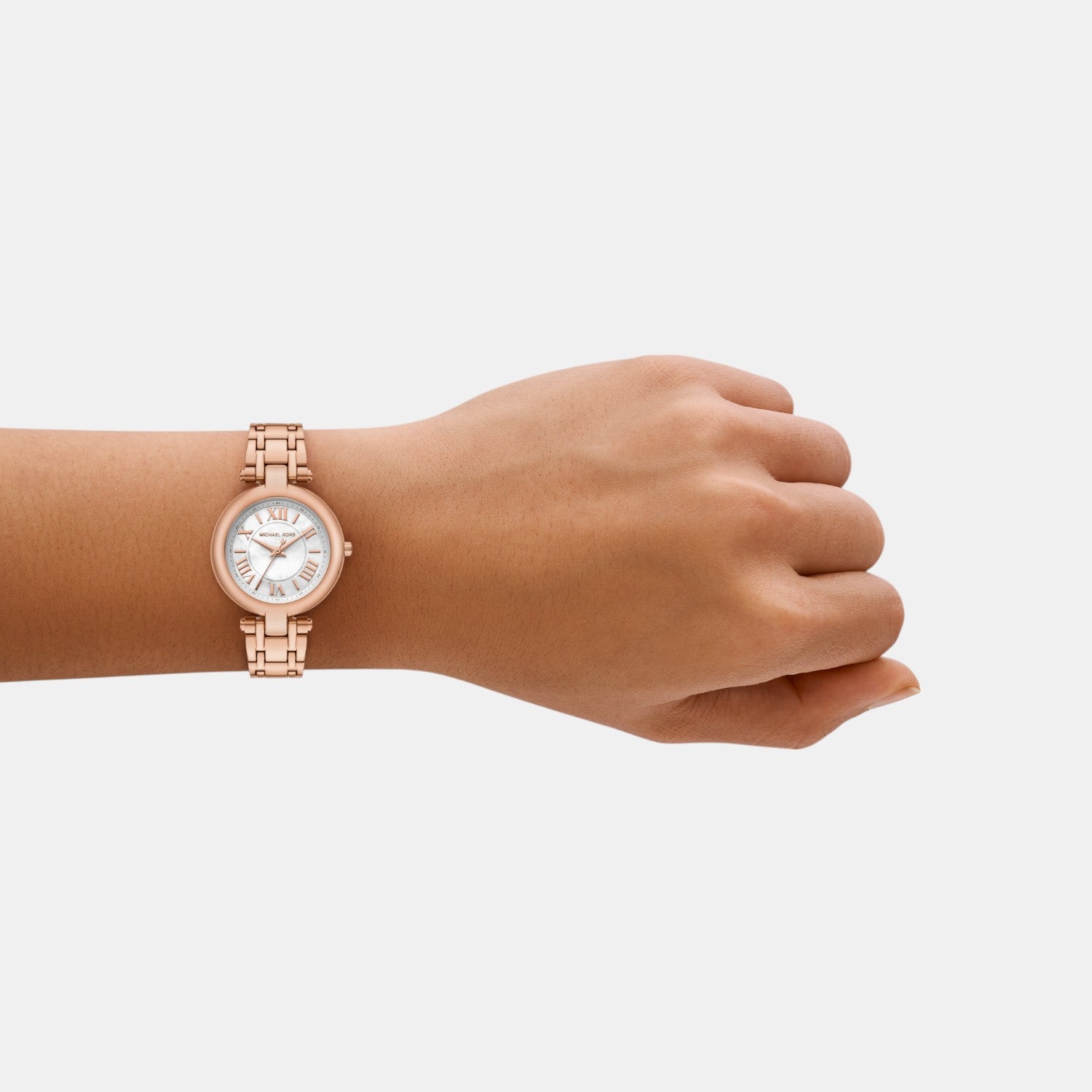 Women Quartz White Dial Analog Stainless Steel Watch MK4893