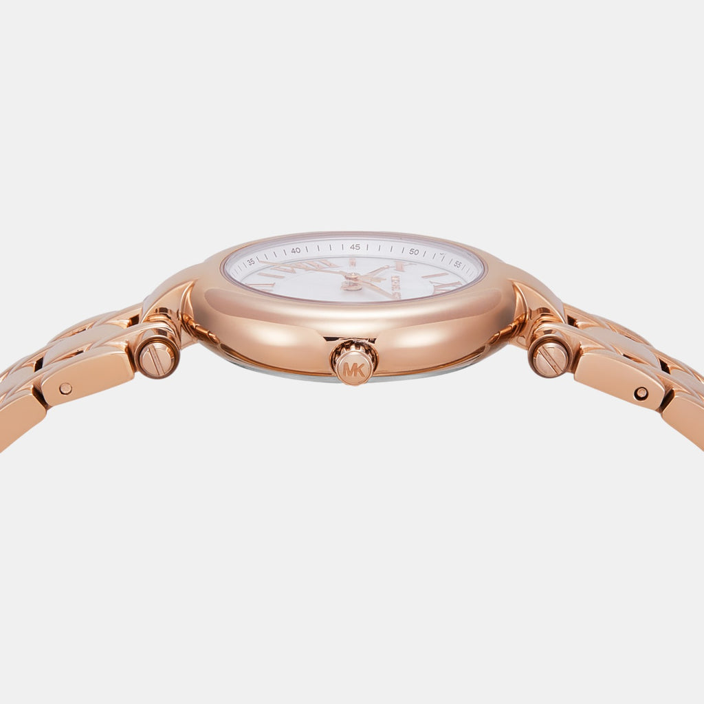 Women Quartz White Dial Analog Stainless Steel Watch MK4893