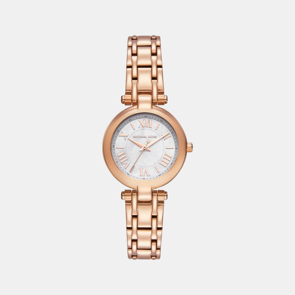 Women Quartz White Dial Analog Stainless Steel Watch MK4893