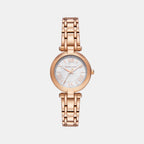 Women Quartz White Dial Analog Stainless Steel Watch MK4893