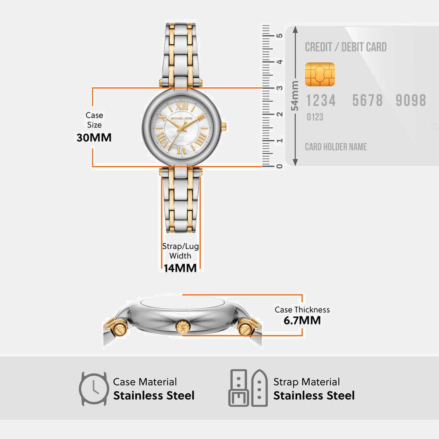 Laney Women Quartz White Dial Analog Stainless Steel Watch MK4895