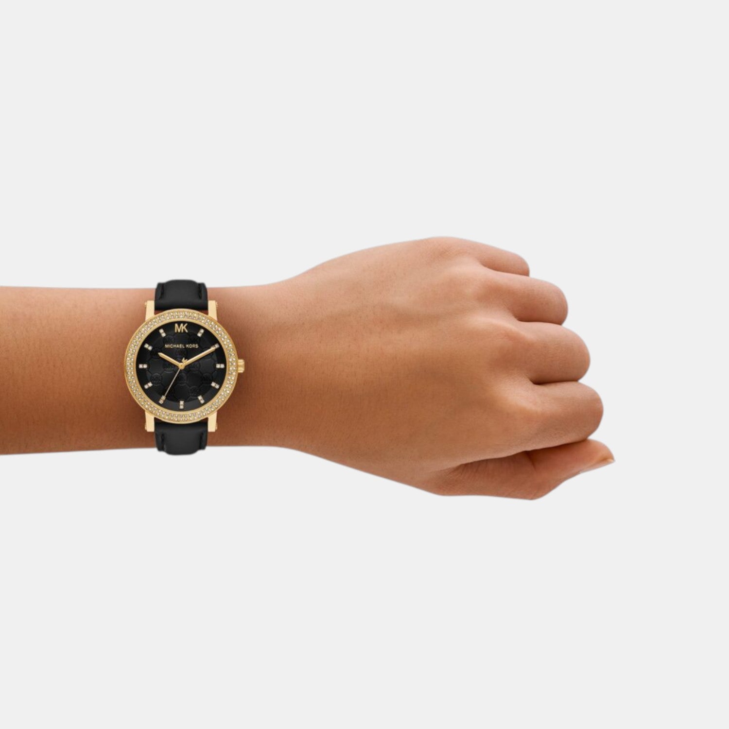 Corey Women Quartz Black Dial Analog Leather Watch MK4896