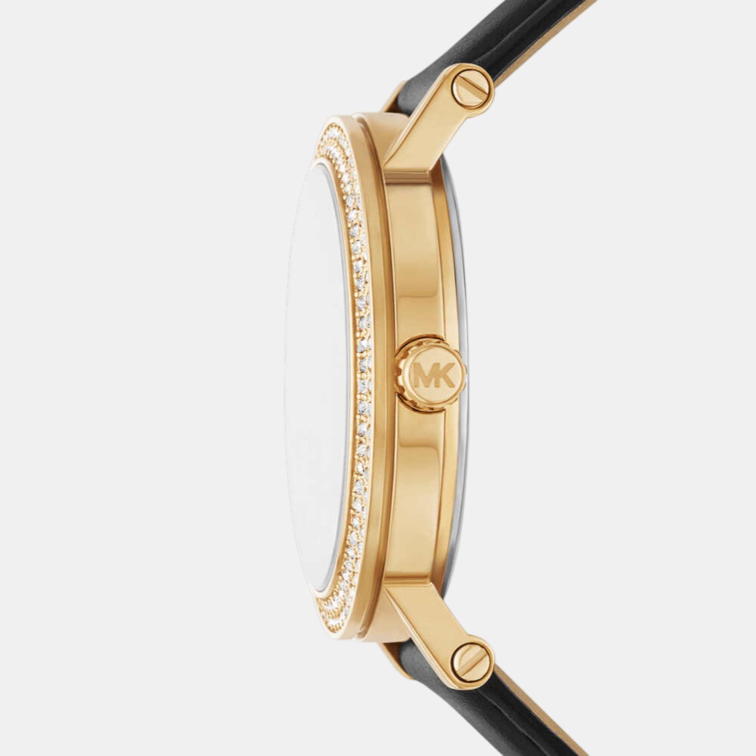 Corey Women Quartz Black Dial Analog Leather Watch MK4896