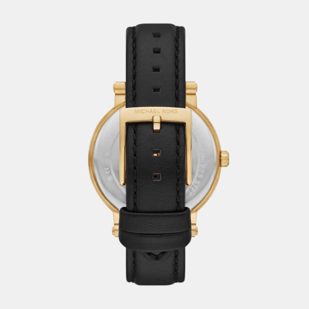 Corey Women Quartz Black Dial Analog Leather Watch MK4896
