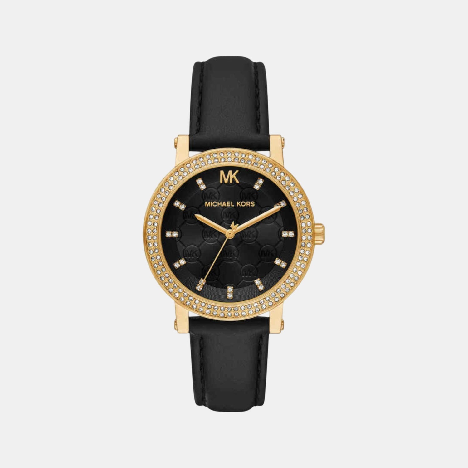 Corey Women Quartz Black Dial Analog Leather Watch MK4896