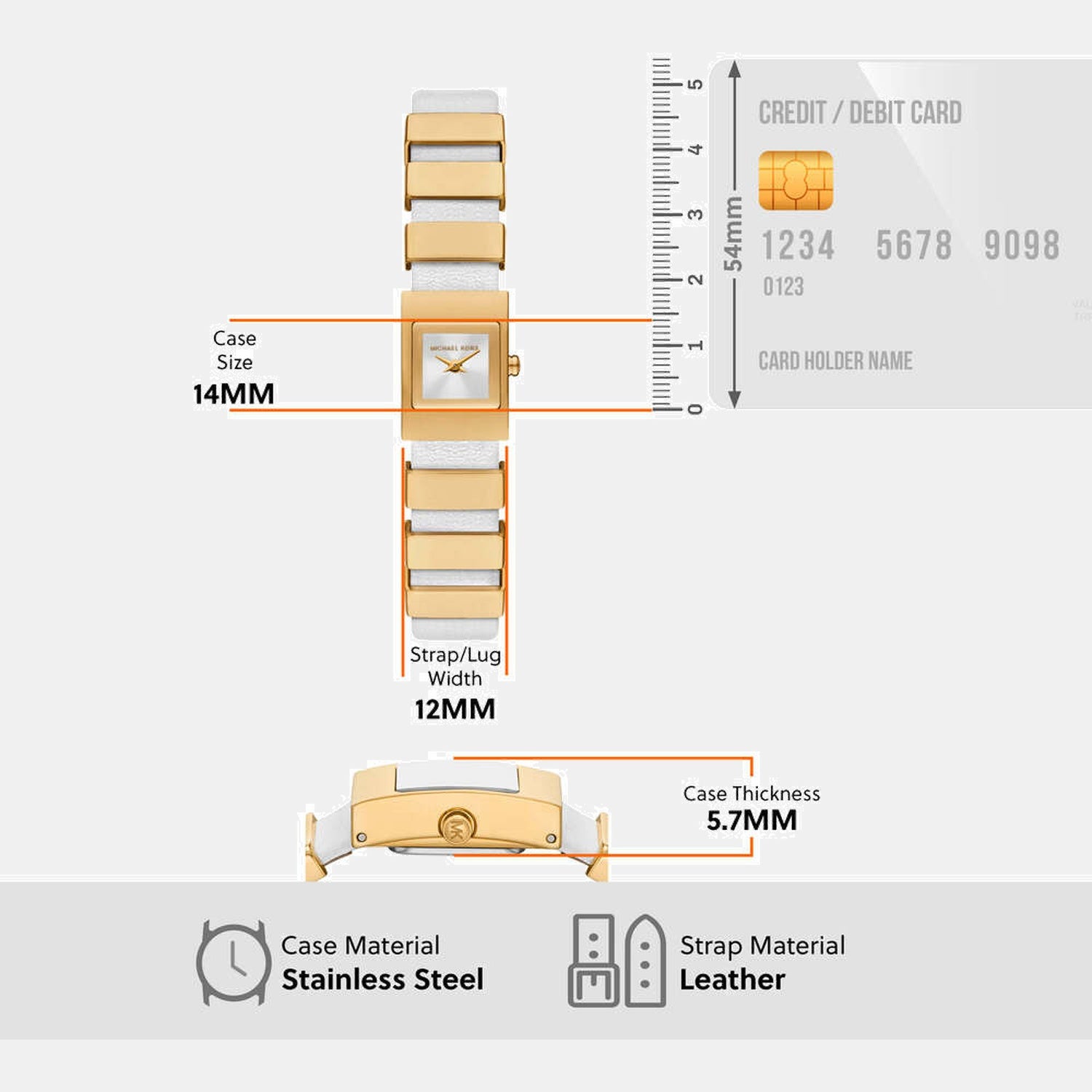 Darrington Women Quartz White Dial Analog Leather Watch MK4899