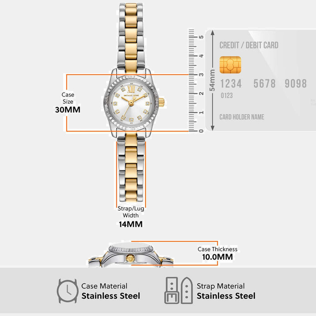 Lexington Women Quartz White Dial Analog Stainless Steel Watch MK4903