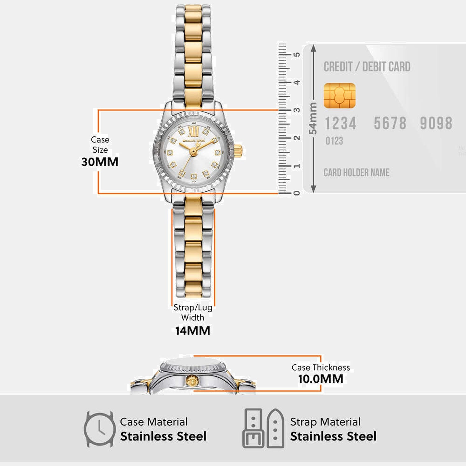 Lexington Women Quartz White Dial Analog Stainless Steel Watch MK4903