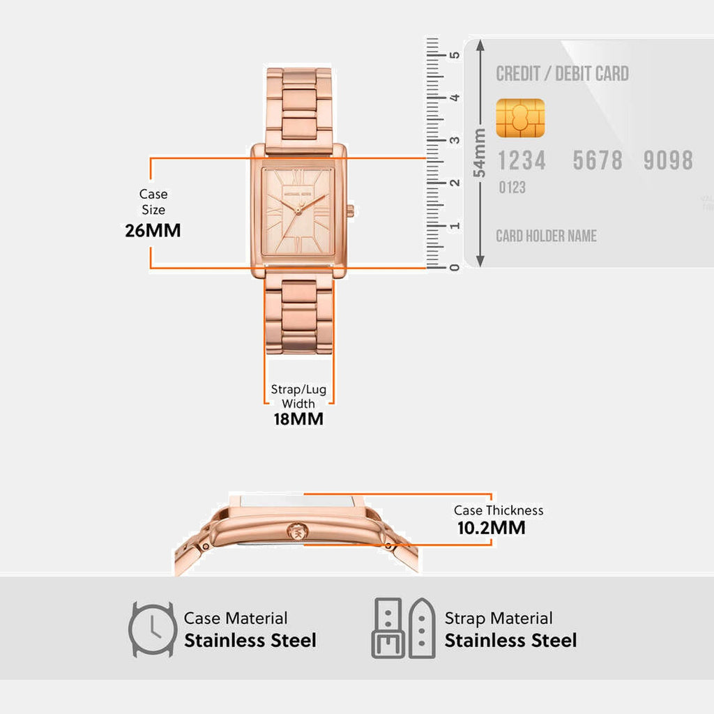 Essex Women Quartz Rose Gold Dial Analog Stainless Steel Watch MK4905