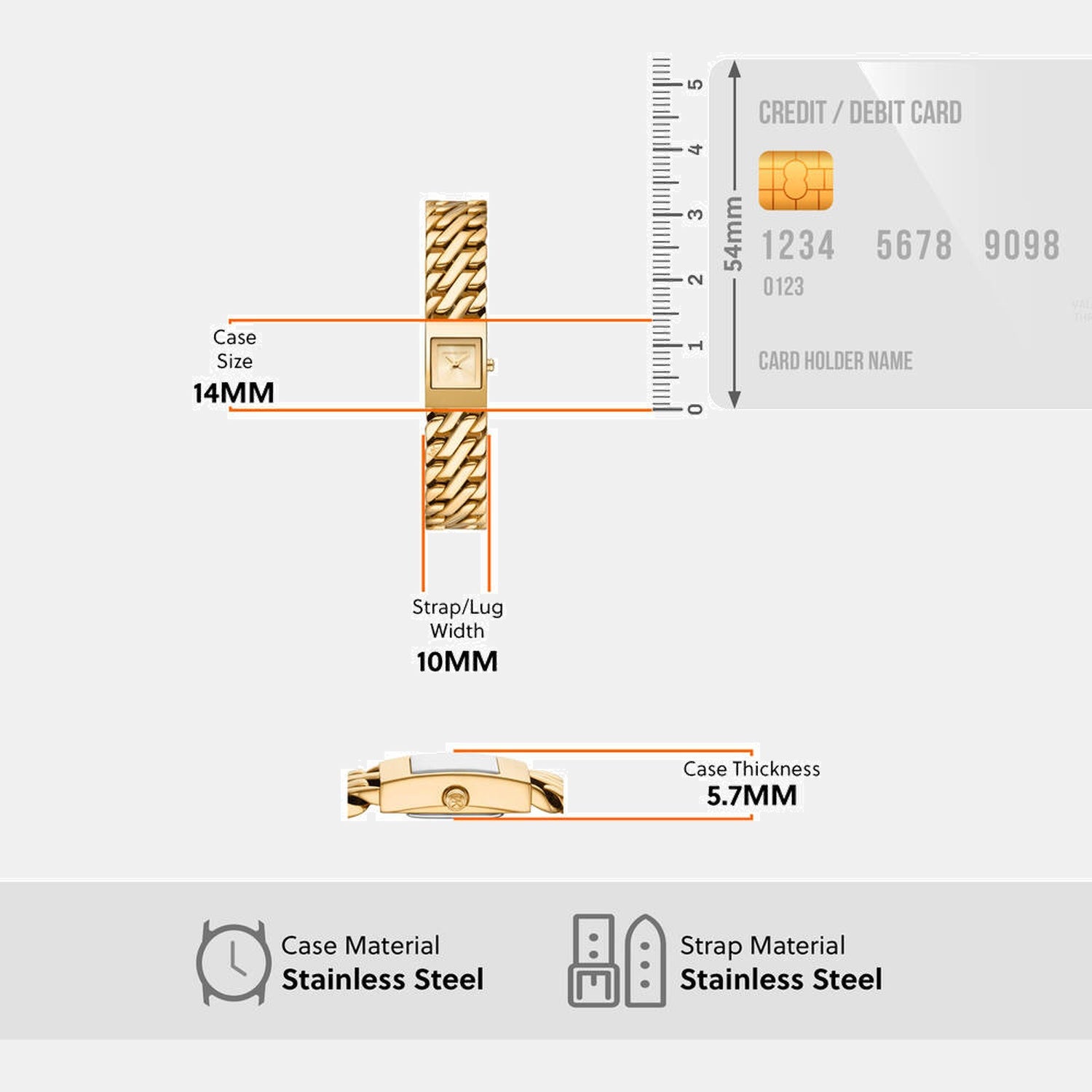 Darrington Women Quartz Gold Dial Analog Stainless Steel Watch MK4907