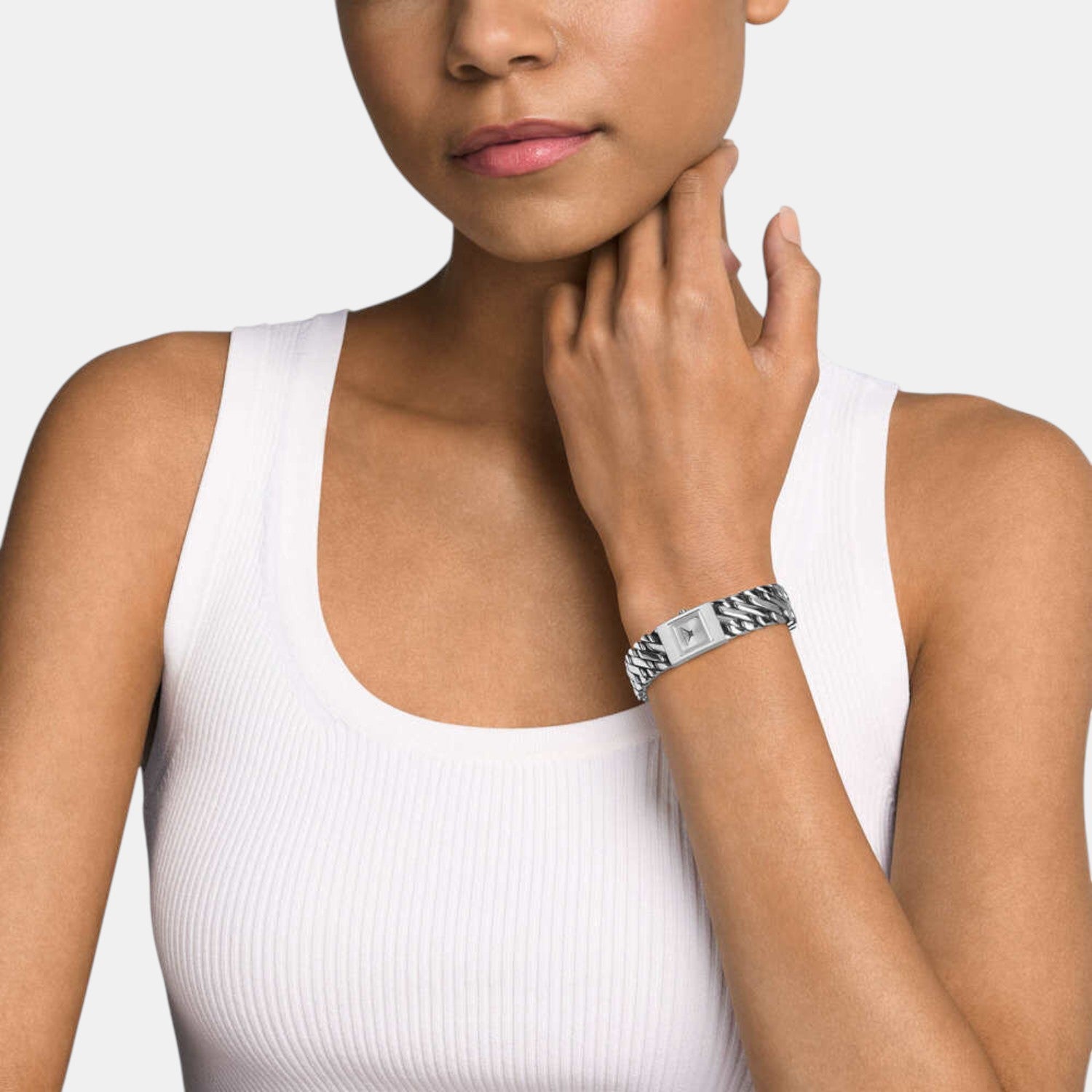 Darrington Women Quartz White Dial Analog Stainless Steel Watch MK4909