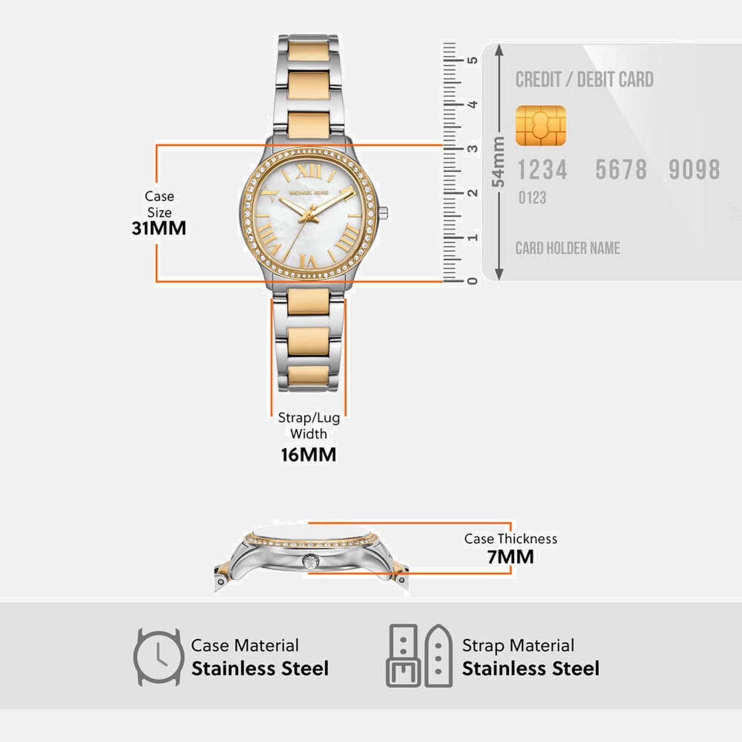 Sage Women Quartz White Dial Analog Stainless Steel Watch MK4910