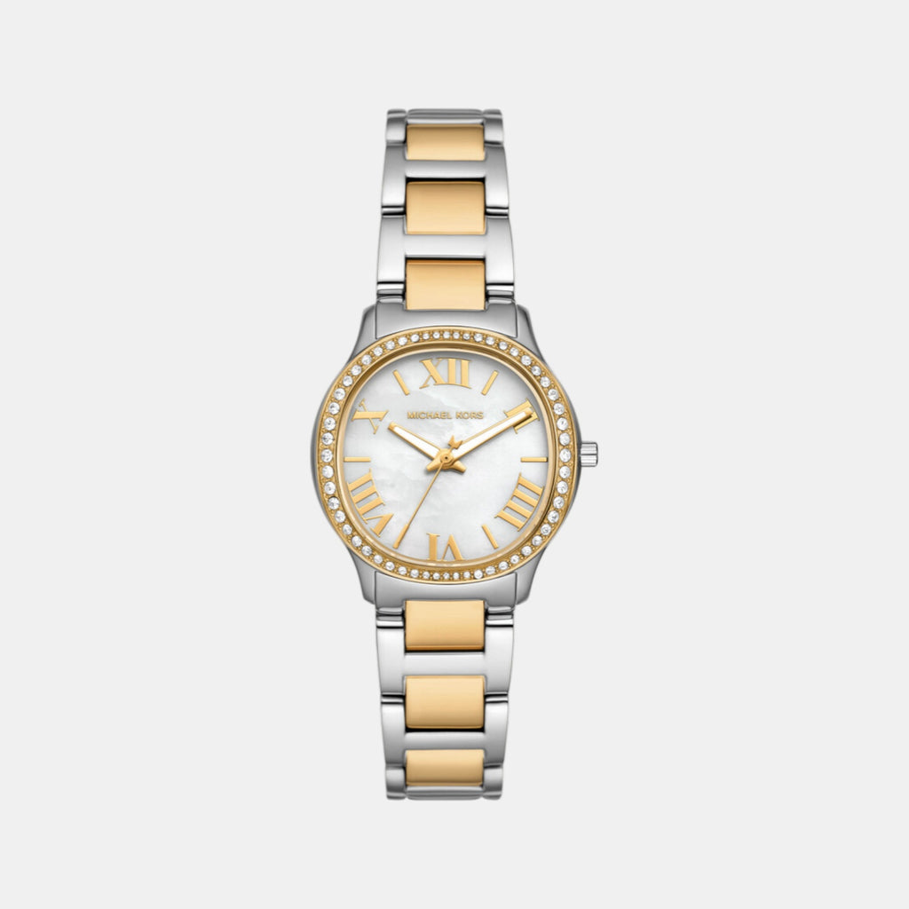 Sage Women Quartz White Dial Analog Stainless Steel Watch MK4910