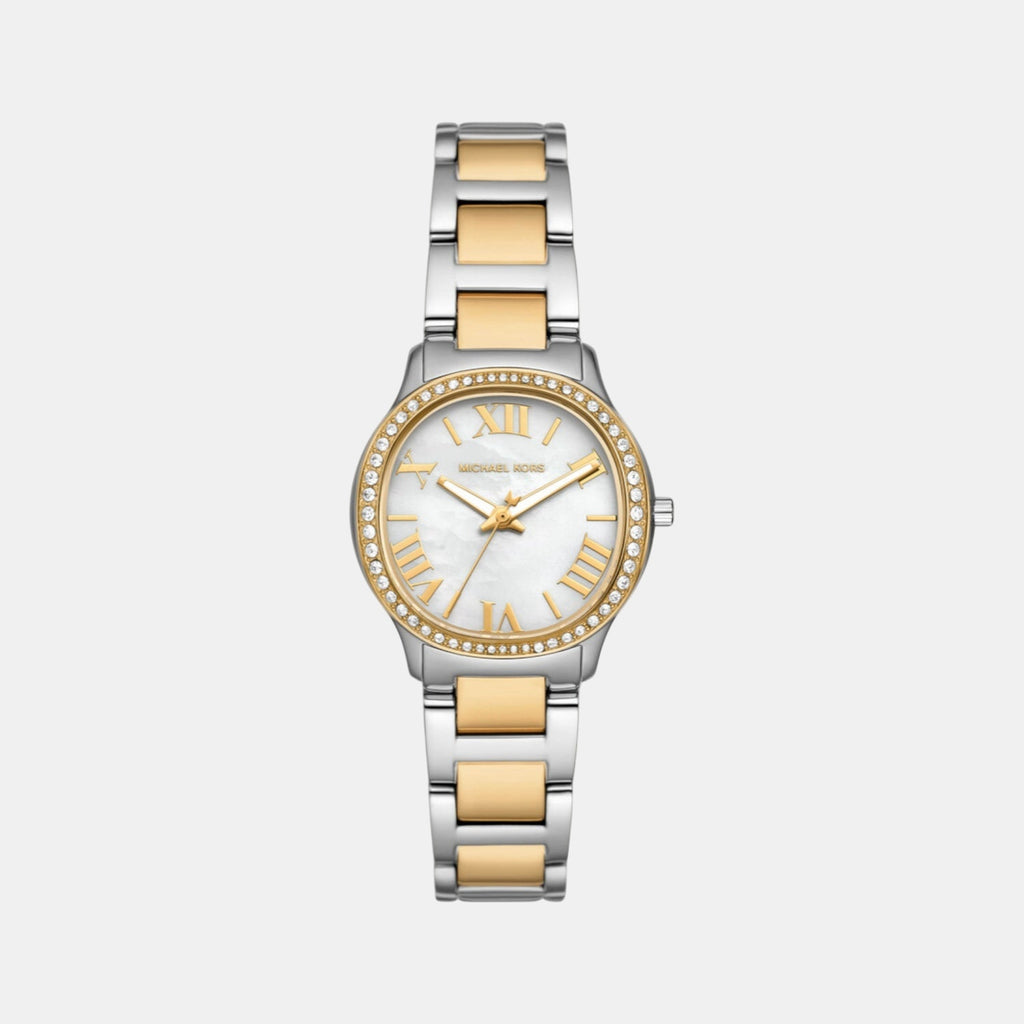 Sage Women Quartz White Dial Analog Stainless Steel Watch MK4910