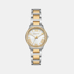 Sage Women Quartz White Dial Analog Stainless Steel Watch MK4910