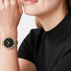 Pyper Women Quartz Black Dial Analog Stainless Steel Watch MK4916