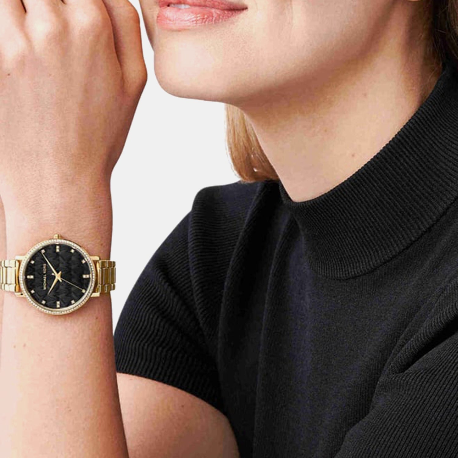 Pyper Women Quartz Black Dial Analog Stainless Steel Watch MK4916