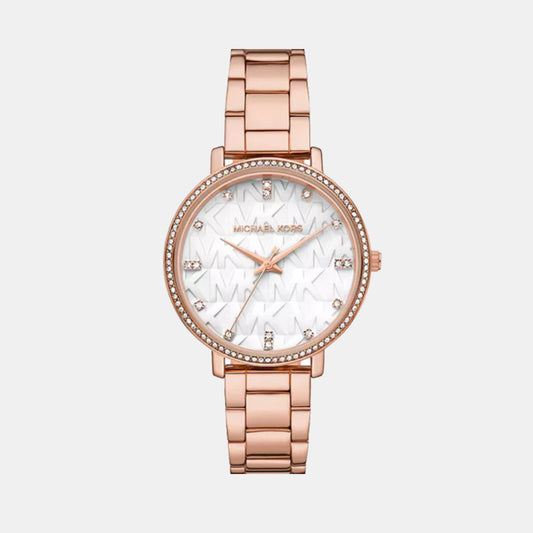 Pyper Women Quartz White Dial Analog Stainless Steel Watch MK4917