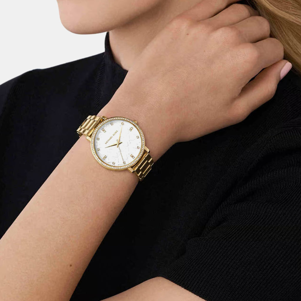 Pyper Women Quartz White Dial Analog Stainless Steel Watch MK4919