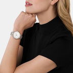 Pyper Women Quartz White Dial Analog Stainless Steel Watch MK4920