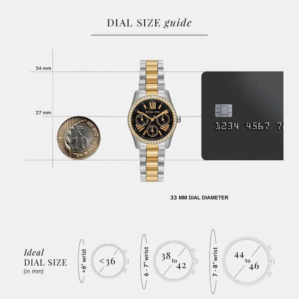 Lexington Women Quartz Black Dial Analog Stainless Steel Watch MK4925