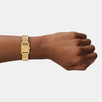 Georgie Women Quartz Gold Dial Analog Stainless Steel Watch MK4931